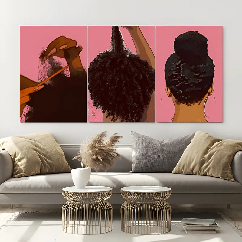 Black Girl Hair 24x36 Canvas