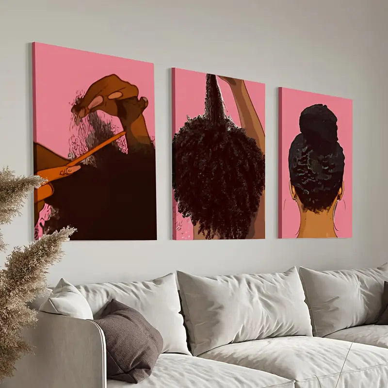 Black Girl Hair 24x36 Canvas